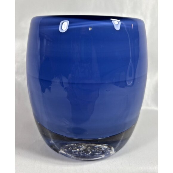 Glass.ful Votive Candle Holder Blue Berry Handblown Cased Glass Canadian - Picture 2 of 9